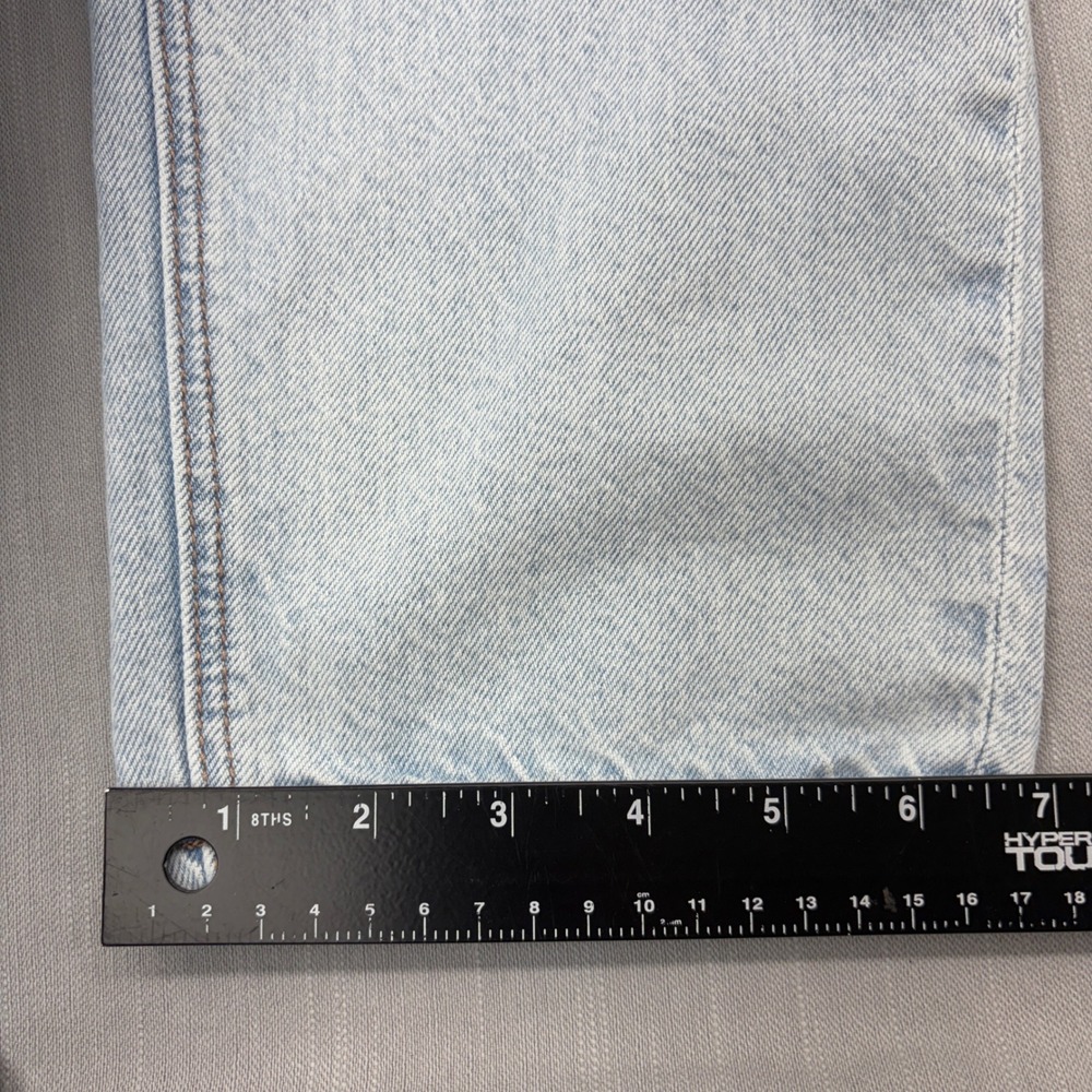 American Eagle Baggy Straight Jeans Light Wash Denim Size 2 Super High Rise - Picture 12 of 12